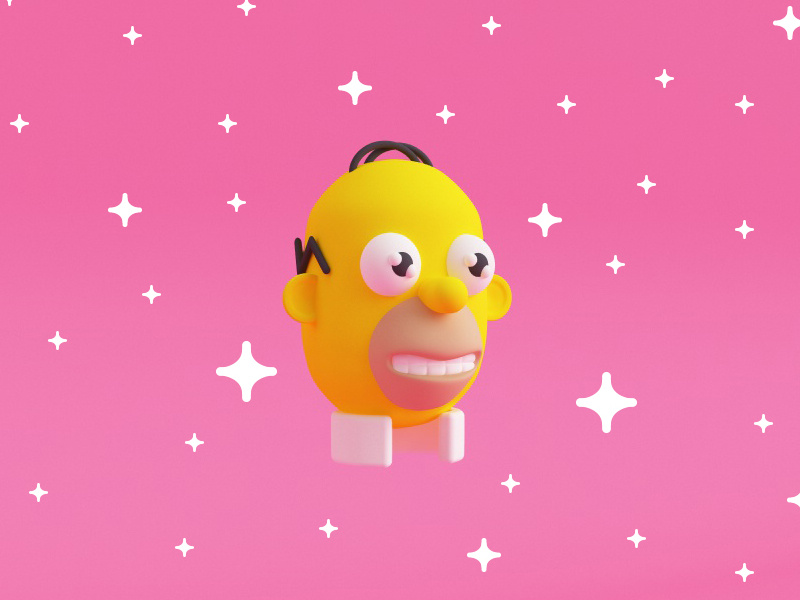 Mr Sparkle (the Simpsons) illustration 3d fan art the simpsons mr sparkle