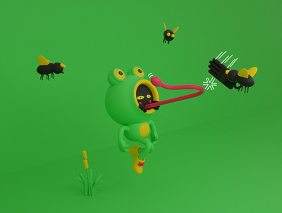 Froggy 3d c4d character character design cinema 4d cinema4d cute design illustration render