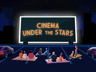 Cinema Under the Stars design graphic design illustration