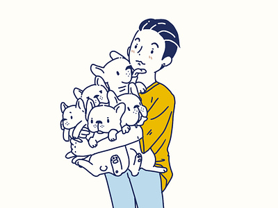Daddy Dogs cartoon character concept content content design cute cute art cute illustration design draw flat illustraion illustration art line lineart minimal minimalism paint
