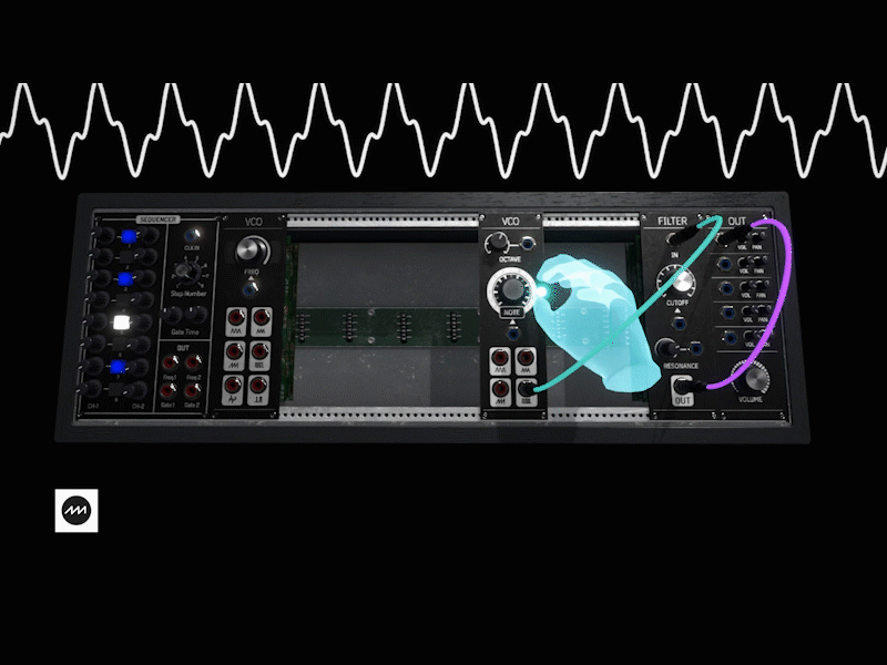 VR Synth UI/UX: Knobs + Holographic Dial synth synthesizer uiux
