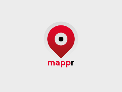 Mappr - Logo mockup black location logo mappr mockup red