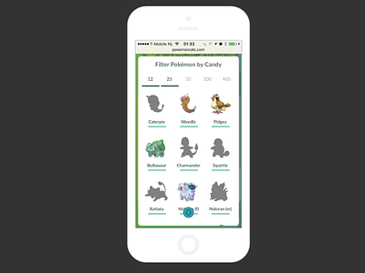 Pokémon Go Calculator - Selector calculator character iphone pokemon popover selection
