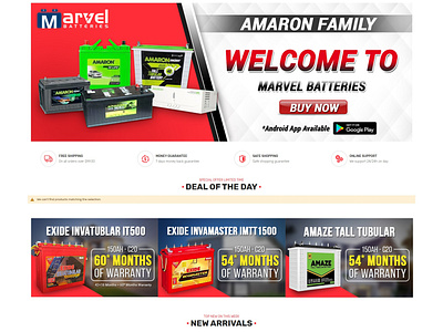 Website Banner Design - MARVEL BATTERIES