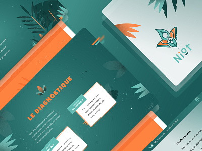 Niot branding fairy illustration jungle layout leaf ui