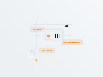 BuyBox grid line neumorphic omnichannel orange performance share