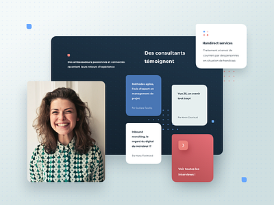 Oceane Consulting cards ui consulting dots geometric girl inbound project square webdesign