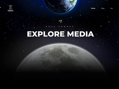 Explore Media animation earth explore landing page media moon parallax science webdesign