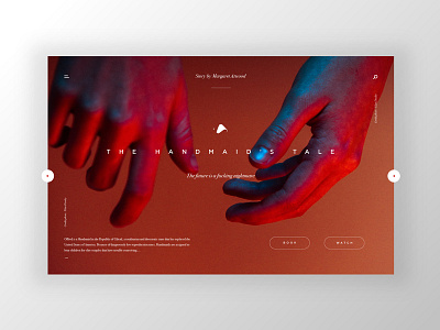 The handmaid's tale hand homepage layout red ui ux webdesign