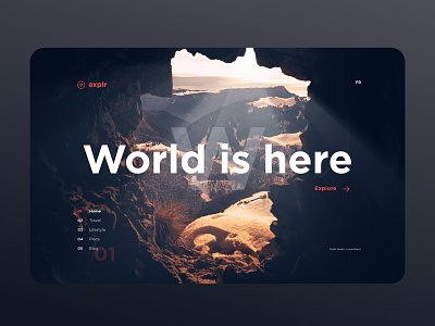World is here explore home homepage page travel ui ux webdesign world