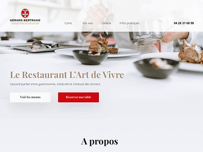 L'Art de vivre design food home page landing page layout restaurant ui ux web webdesign