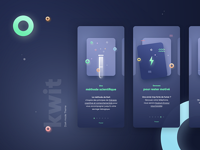 Dark theme (On Boarding) app app animation app concept dark dark app dark mode layout ui ux vector