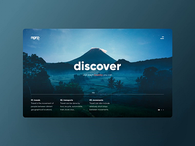 Discover asia design layout moutain night paralax rice terraces ui ux webdesign