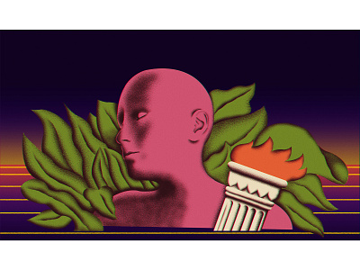 Box art character color conceptart design digital art drawing foliage grain illustration leaves retro surrealism texture vapourwave