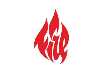 Fire fire lettering red