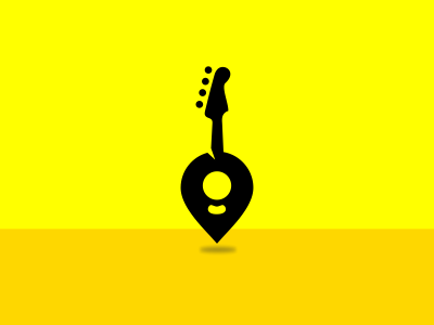 Gitar + geolocation artdemix geo gitar hostel location logo mark music