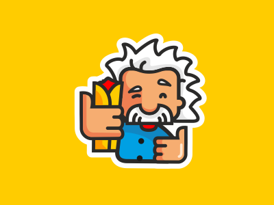 Einstein & kebab artdemix eat einstein food illustration kebab logo