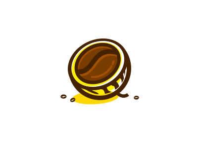 Coffeemelon artdemix bean coffee fruit logo watermelon