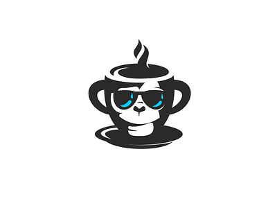 Coffee Monkey character coffee logo monkey