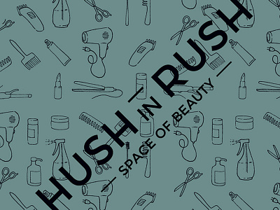 Hush in Rush beauty salon beauty space identity lettering logo typography