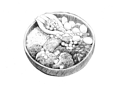 Vegetarian bowl pencil ilustration bowl drawing food foodie illustration menu pencil vegetables