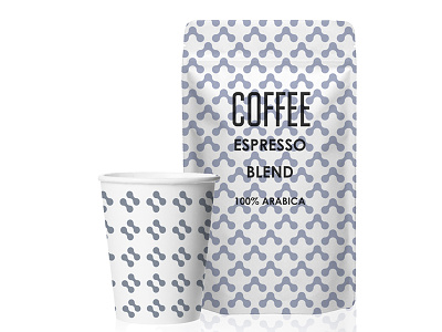 Fluid dots patterned coffee box & cup creative market dot drop graphics package pattern