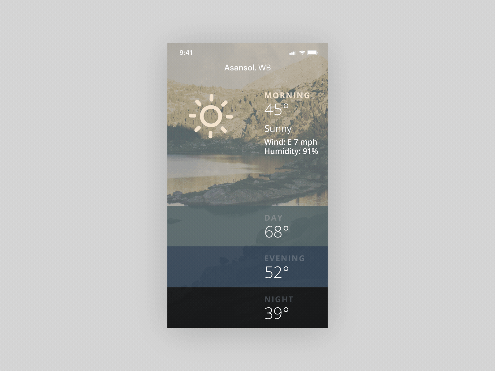 Daily UI 37 - Weather animation app daily ui daily ui day 36 day 36 day 37 design motion graphics ui ux weather weather app