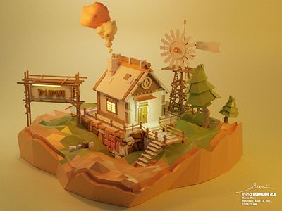 Sunny Cabin 3d animation app art branding design flat graphic design icon illustration illustrator logo minimal motion graphics typography ui ux vector web website