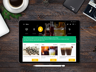 Restaurant Menu App interaction restaurant tablet ui ux