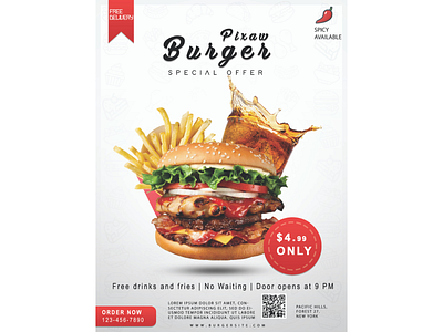 Burger Poster branding design graphic design icon illustration logo ui ux vector