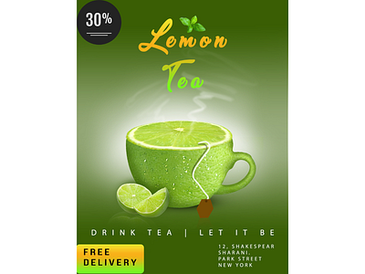 Lemon tea poster branding design graphic design icon illustration logo poster poster design ui ux vector