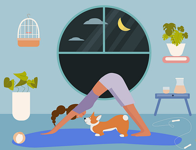 life is a moving flat illustration vector yoga