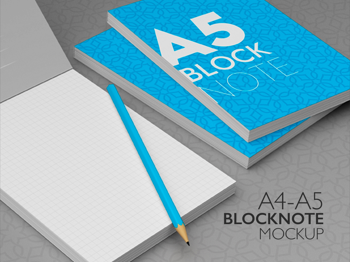 Download A4 - A5 Block Note Mock-Up by Ali Sakin on Dribbble