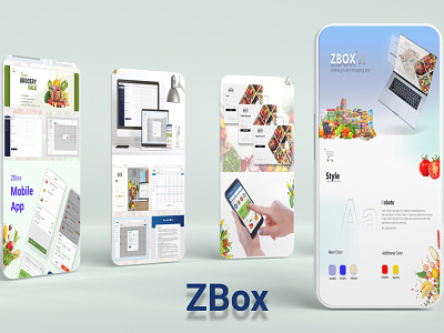 ZBox - Online Grocery App app branding design graphic design grocery groceryapp illustration logo online grocery ui ux vector