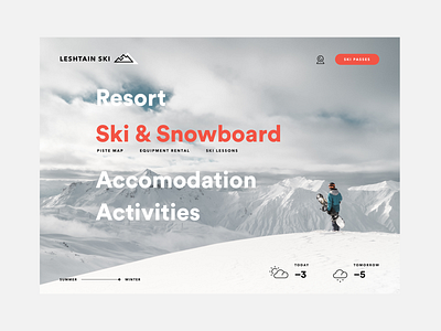 Daily UI #003 challenge dailyui icon landing landing page logo mountain ski ski resort snow snowboard ui