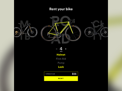 Daily UI #004 bicycle bike calc calculator challenge dailyui rent ui