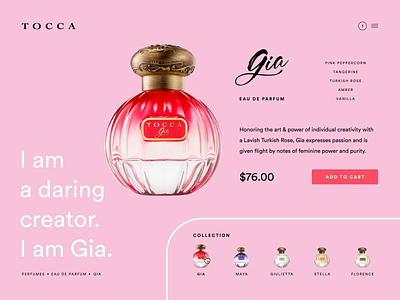 Tocca Promo animation fourhands fragrance interaction motion design perfume scent typography ui ux