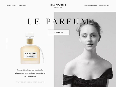 Carven Promo animation fourhands fragrance logo motion design perfume typography ui ux