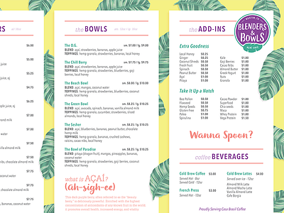 Handheld Menu for Blenders & Bowls