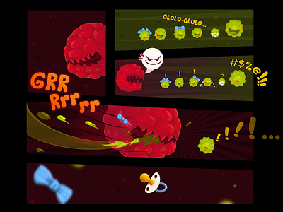 Viruses art character comic emotions illuminate illustration