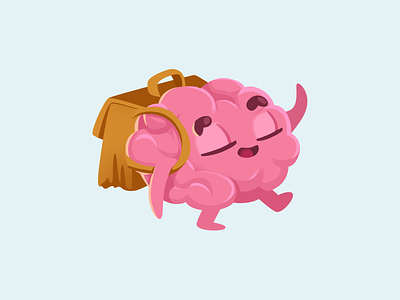 Hhappy brain art character design emotions illustration photoshop stickers