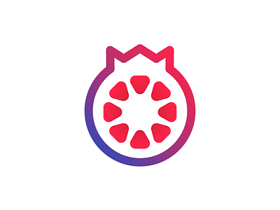 Pomegranate apple tv blue branding fruit icon logo pomegranate purple red