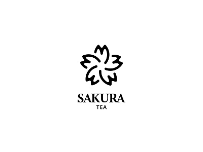SAKURA Tea branding design flat graphic design logo minimal vector