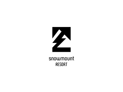 snowmount resort branding design flat graphic design logo minimal vector