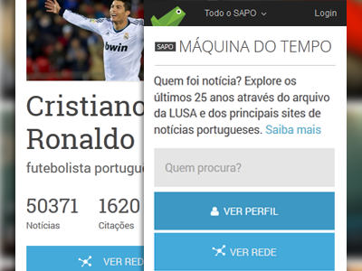 Máquina do Tempo chart editorial event football machine news profile ronaldo time webdesign