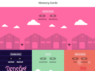 Memory Cards cais do sodré cards color illustration lisbon love memory story web design