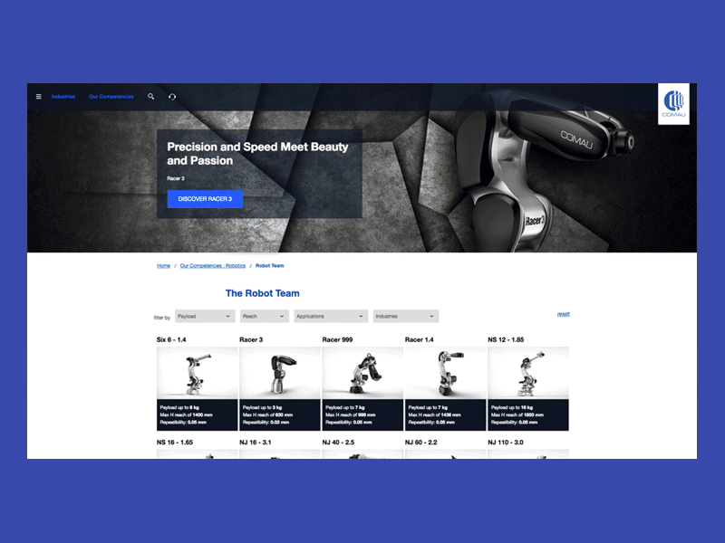 Comau design ui user experience design ux website