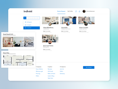 IODOMI - designer's dashboard design interior design ui ux