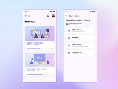 Student Dashboard adobe xd courses dashboard design student dashboard ui design uiux