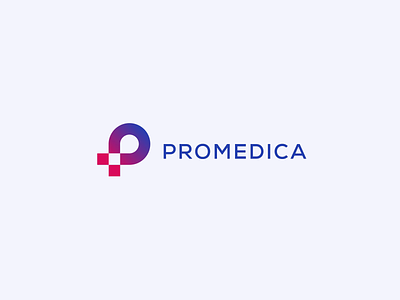 Promedica Logo Concept animation blue brand identity branding clean concept design flat gradient graphic design health healthcare logistics logo medical minimal motion red redesign vector